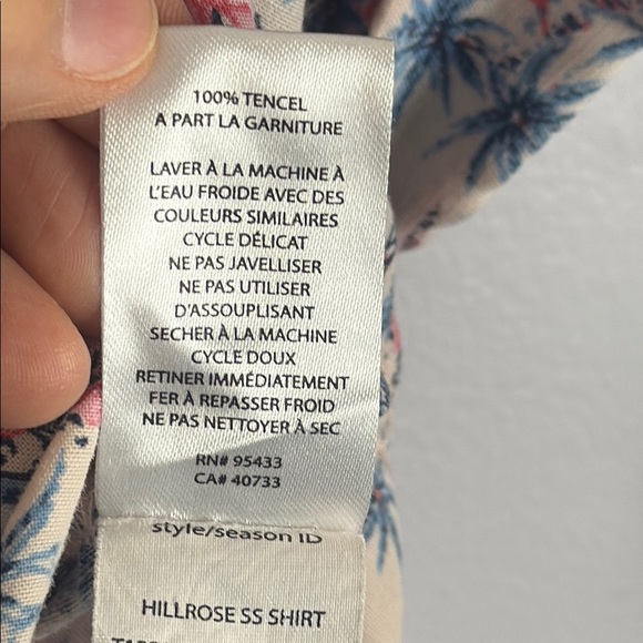 Toad & Co Hillrose SS 100% Tencel Pink and Blue Short Sleeve Shirt Size Large - Picture 10 of 12